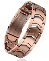 Feraco 3X Strength Copper Magnetic Bracelet front view showcases stylish durability and copper purity.