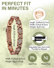 Feraco Adjustable Bracelet featuring sizing tool for a precise, comfortable fit.