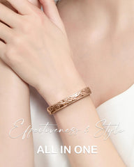 Feraco adjustable open-fit bracelet adapts to different wrist sizes for comfort.