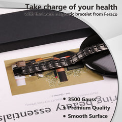Feraco black IP plating bracelet offers a sleek, durable finish