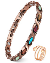 Feraco Bohemia gemstone infinity bracelet with turquoise for daily balance.