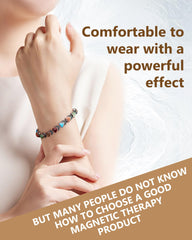 Feraco magnetic bracelet on wrist highlights Bohemian gemstone design.