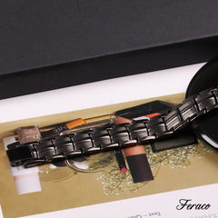 Feraco classic plated gray finish bracelet suitable for office or casual wear.