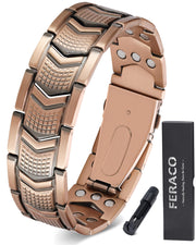 Feraco Copper Bracelet arrow design close-up highlights craftsmanship and style