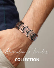 Feraco Copper Bracelet magnets close-up shows 3800 Gauss magnets for balanced wear