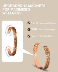 Feraco copper bracelet magnets close-up reveals eight magnets for strong performance.
