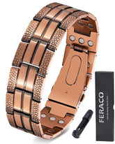 Feraco copper bracelet for men front view showing 3X strength design for daily wear