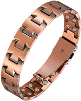 Feraco copper bracelet for men, front view, pairs with daily outfits and refined style
