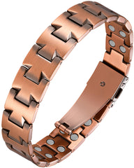 Feraco copper bracelet for men, front view, pairs with daily outfits and refined style