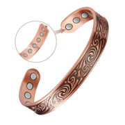 Feraco copper bracelet with magnets closeup, highlighting 12 magnets in a durable, hypoallergenic design.
