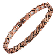 Feraco copper bracelet with rose-gold fishtail links for elegant day-to-night wear