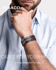 Feraco copper bracelet three-row neodymium magnets showcase bold design