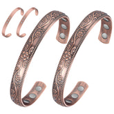 Feraco copper bracelet for women with flower design for all-day style and comfort.