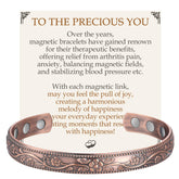 Feraco copper bracelet for women front view with vintage plum blossom design
