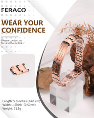 Feraco adjustable sizing tool included for a secure, comfortable fit