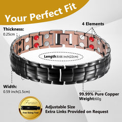 Feraco copper cross bracelet for men worn on wrist, versatile daily wear.
