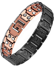Feraco Copper Cross Bracelet close-up of magnets and cross design for daily wear.