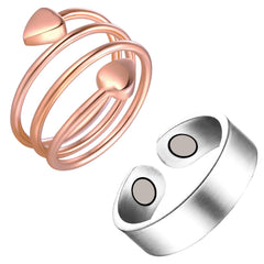 Feraco copper magnetic ring for women with a heart design, stylish and hypoallergenic.