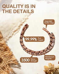 Feraco Copper Necklace buckle-clasp close-up demonstrates secure easy-on wear
