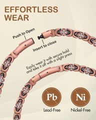 Feraco copper necklace with sizing tool for a perfect fit