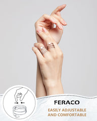 Feraco heart-design ring detail, bold yet subtle fashion statement.