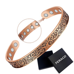 Feraco Love & Honor copper bracelet with tree-heart design for daily wear.