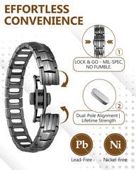 Feraco bracelet displays 5X magnets in detail for an enhanced magnetic layout