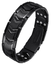 Feraco bracelet close-up showing premium titanium steel finish for daily wear comfort.