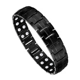 Feraco magnetic bracelet for men in black with dual magnets for daily wear.