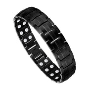 Feraco magnetic bracelet for men in black with dual magnets for daily wear.