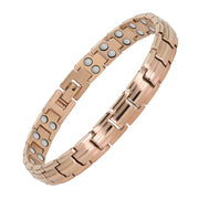 Feraco women magnetic bracelet rose gold front view, lightweight titanium steel.