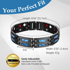 Feraco adjustable bracelet with sizing tool for precise fit.
