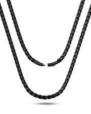 Feraco Magnetic Necklace main view in black steel for everyday style.