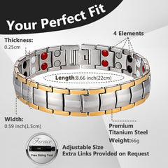 Feraco titanium steel bracelet with a strong clasp for secure wear.