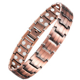 Feraco men's copper magnetic bracelet close-up showing solid copper and hypoallergenic comfort for daily wear.