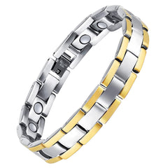 Feraco men's magnetic bracelet with 18 magnets near the wrist for a close, comfortable fit.