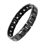 Feraco men's magnetic bracelet close-up showing titanium-steel build for everyday comfort.
