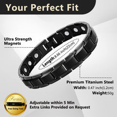 Feraco bracelet with titanium steel finish emphasizes durability and style.