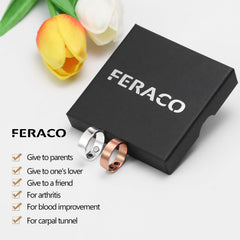 Feraco adjustable open-design copper ring for comfortable fit