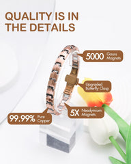 Feraco adjustable bracelet with sizing tool for a perfect fit.