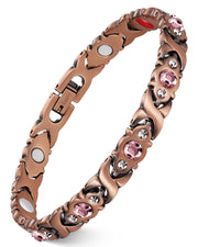 Feraco copper bracelet for women with infinity links on a stylish wrist