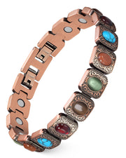 Feraco pure copper bracelet for women, close-up; comfortable all-day wear.
