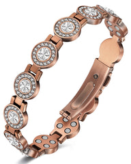 Feraco pure copper bracelet with Austrian crystals for daily elegance