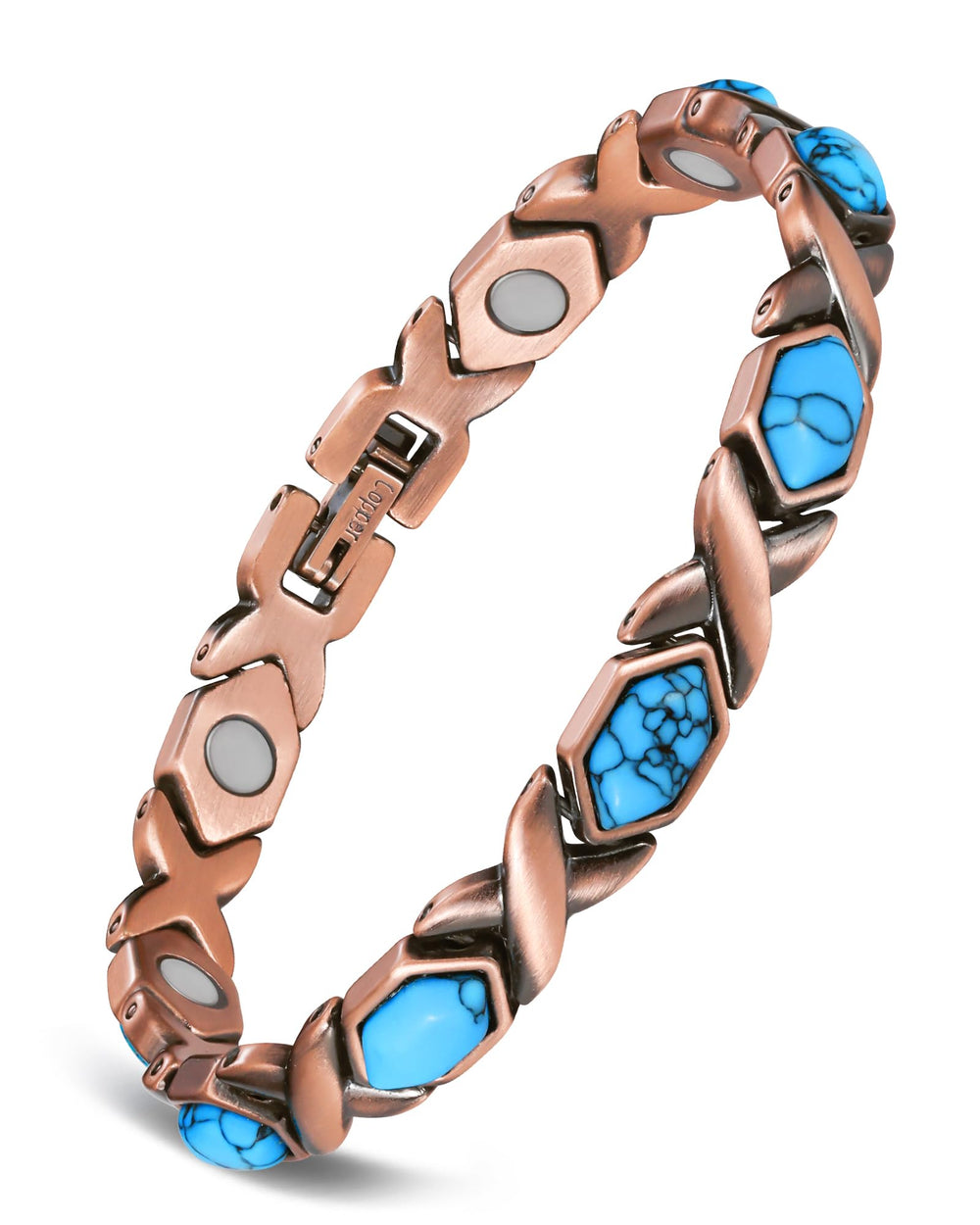Feraco infinity-symbol bracelet with turquoise adds balanced elegance.