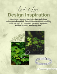 Feraco infinity and four‑leaf clover motif for luck and elegance