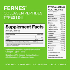 Fernes collagen powder scoop dispensing for quick daily use.