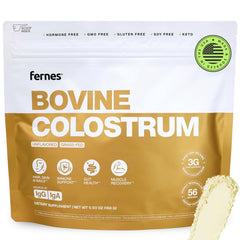 Fernes Grass Fed Bovine Colostrum powder bottle ready for daily use
