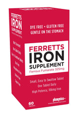 Ferretts Iron Tablets bottle on a kitchen counter for daily use.