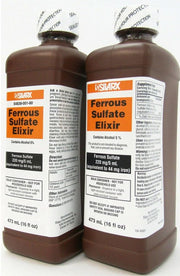 Ferrous Sulfate Elixir bottle pour facilitates precise daily dosing.