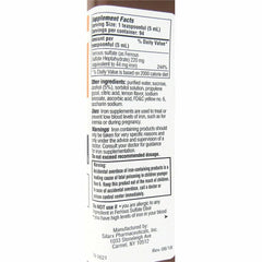 Ferrous Sulfate Elixir bottle label shows dosage information clearly.